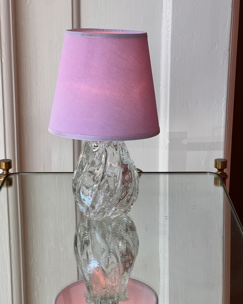 Vintage clear swirl bubble Murano table lamp (with shade)