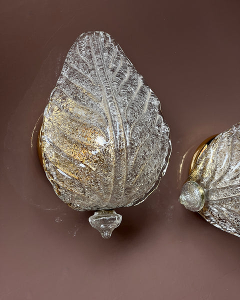 Vintage Murano leaf wall lamp