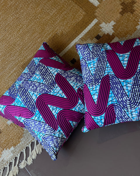 Bespoke cushion (blue/purple)