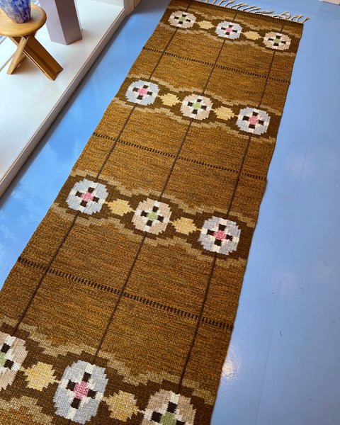 Vintage flat weave rug/runner by Ingegerd Silow (IS)