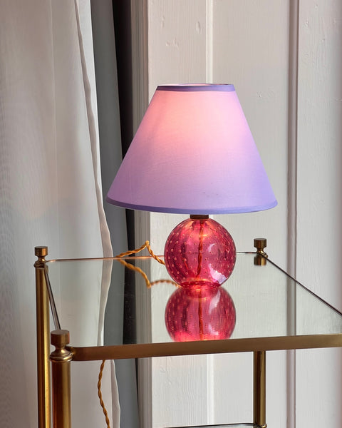 Vintage pink bubble Murano table lamp