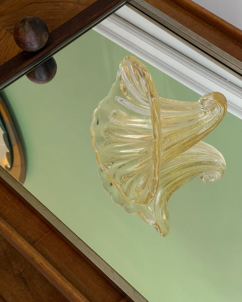 Vintage golden Murano shell bowl