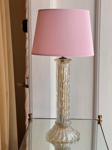 Vintage golden/clear Murano table lamp (with shade)