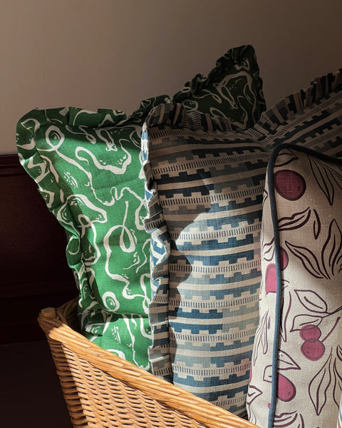 Karin’s Dress ruffled cushion - Sundborn Green