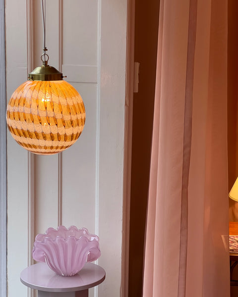 Vintage golden clear Murano ceiling lamp (D28) (1 available)