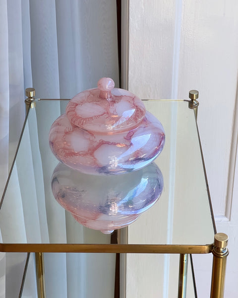 Vintage light pink Murano bonbonniere