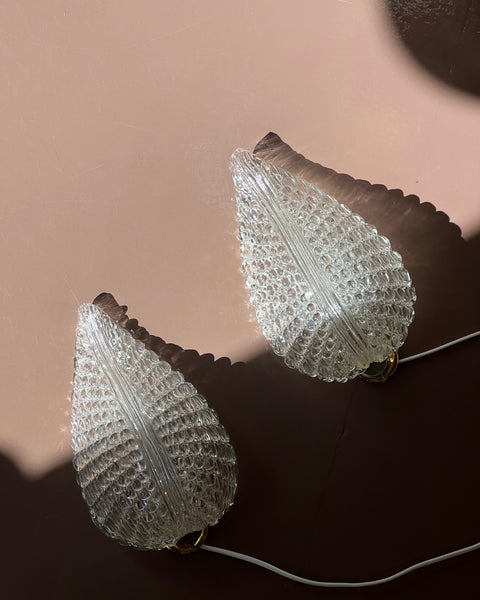 Vintage Murano leaf wall lamp (2 available)