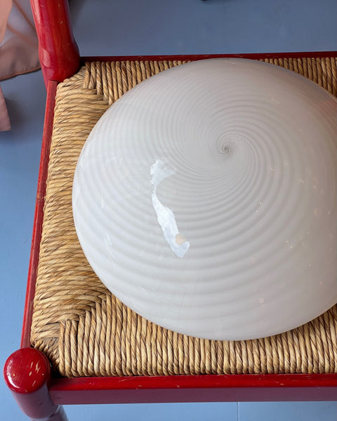 Vintage Murano white swirl ceiling/wall lamp (D36)