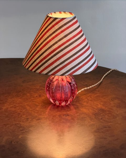 Vintage pink Murano table lamp (incl. lampshade)