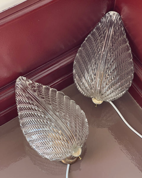 Vintage Murano leaf wall lamp