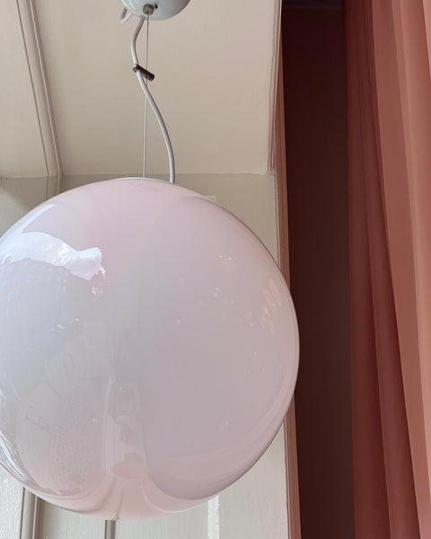 Vintage light pink round Murano ceiling lamp (D35)