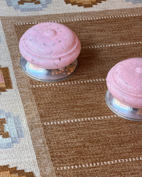 Vintage Murano pink dotted ceiling/wall lamp (D25) (2 available)