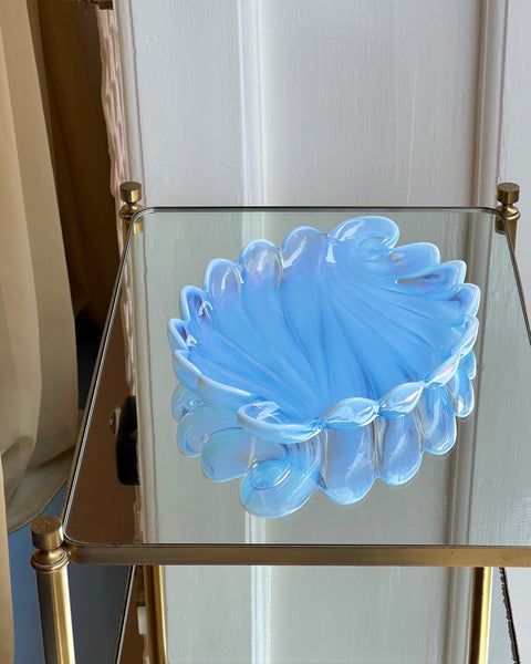 Vintage opal blue shell bowl