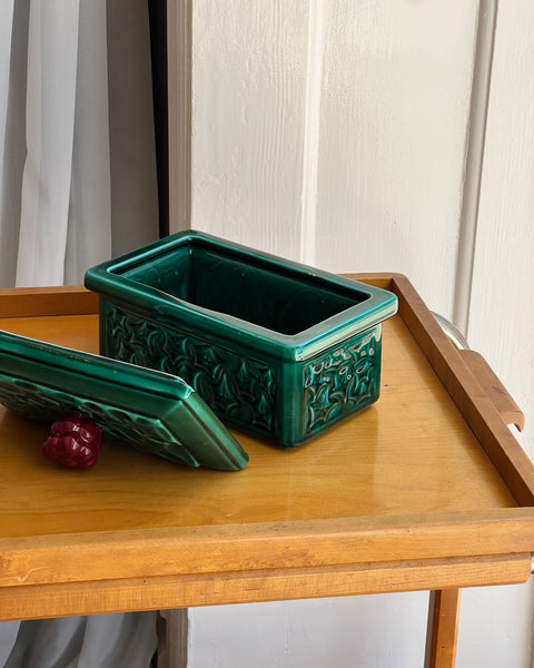 Vintage green ceramic bonbonniere