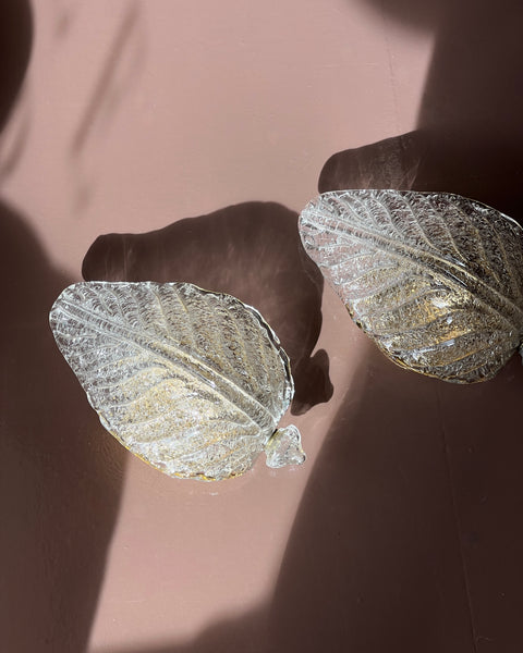Vintage Murano leaf wall lamp
