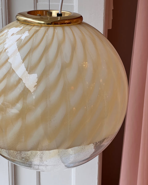 Vintage golden/cream clear Murano ceiling lamp (D40)