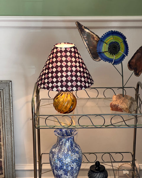 Vintage amber Murano table lamp (incl. lampshade)