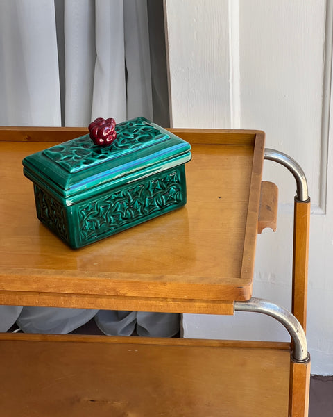 Vintage green ceramic bonbonniere