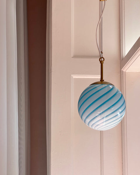 Ceiling lamp - Aqua blue swirl (D20) (Available upon request)