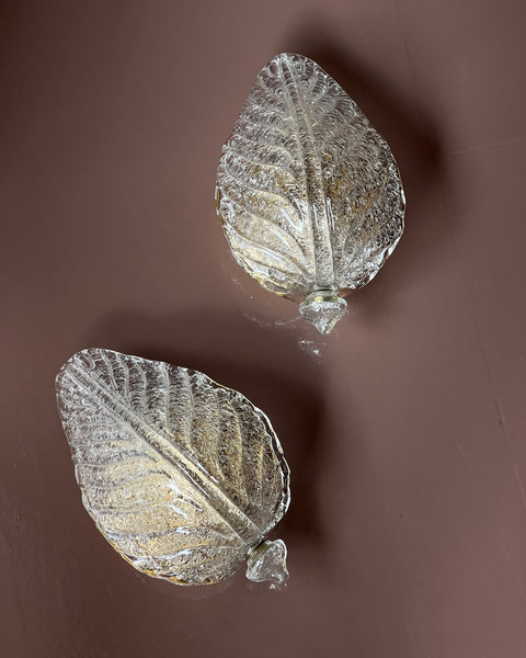 Vintage Murano leaf wall lamp