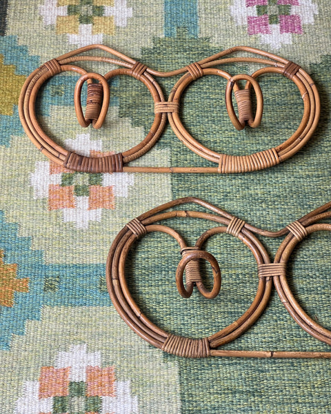 Vintage rattan coat rack