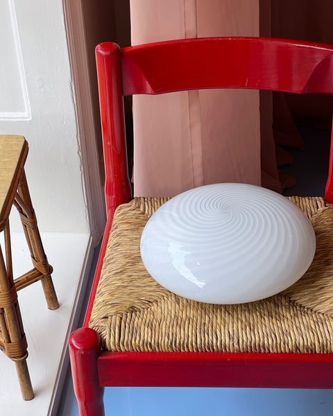 Vintage Murano white swirl ceiling/wall lamp (D30)