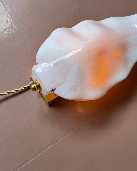 Vintage milky white/pink Murano wall lamp