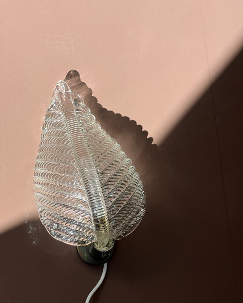 Vintage Murano leaf wall lamp