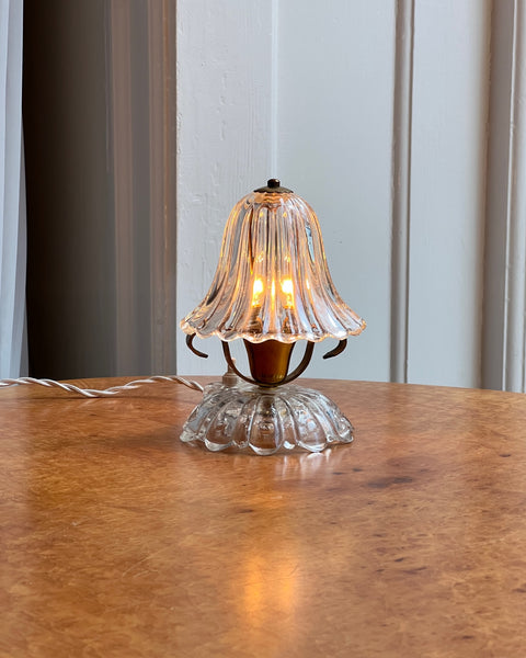 Vintage clear glass Murano table lamp