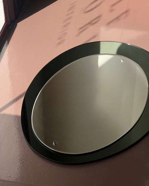 Vintage Italian mirror with green mirror frame