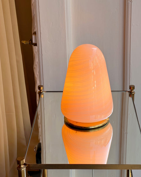 Vintage cream swirl Murano table lamp