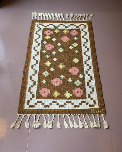 Vintage flat weave rug (Signed AGS)