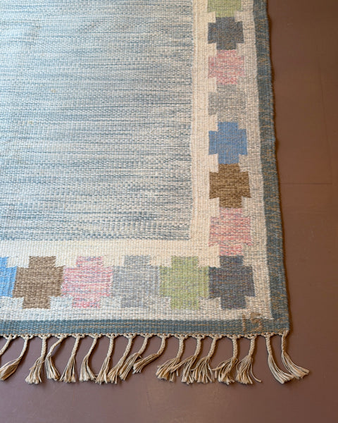Vintage flat weave rug by Ingegerd Silow (IS)