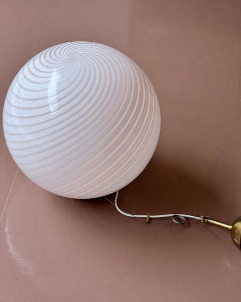 Vintage Murano light pink swirl ceiling lamp (D40)