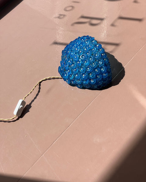 Vintage blue Murano flower wall lamp