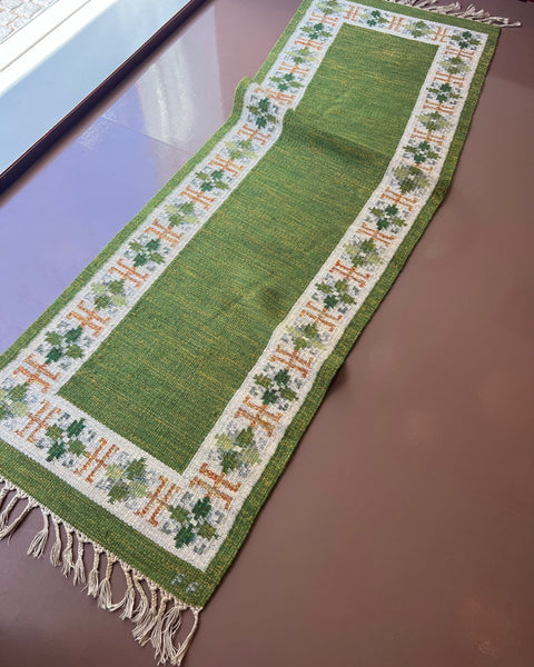 Vintage flat weave rug/runner signed FF