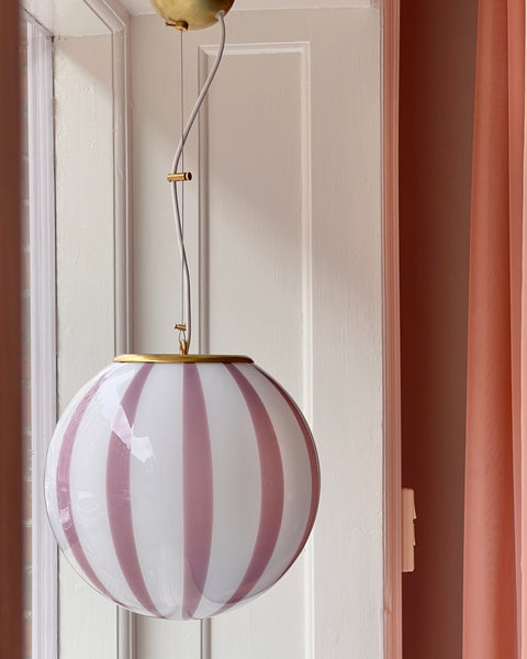 Ceiling lamp - Pink lavender vertical stripes (D30)