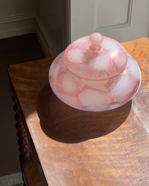 Vintage large pink Murano bonbonniere