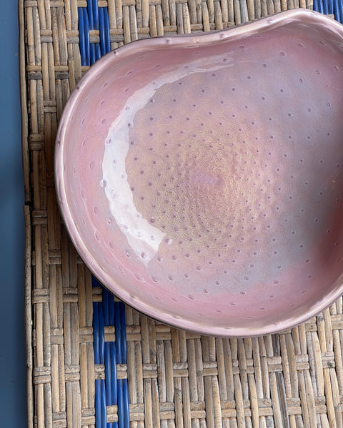 Large vintage pink Murano bowl
