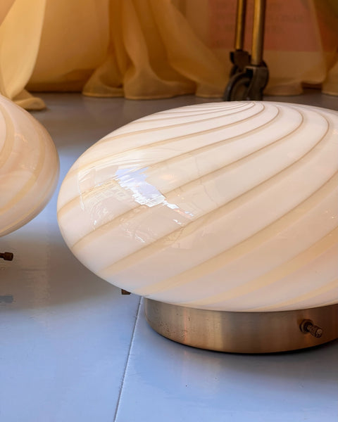 Vintage Murano light yellow swirl ceiling/wall lamp (D26)