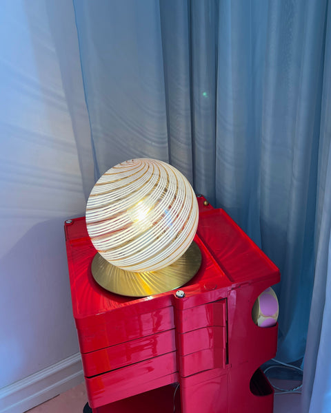 Vintage golden/white Murano table lamp