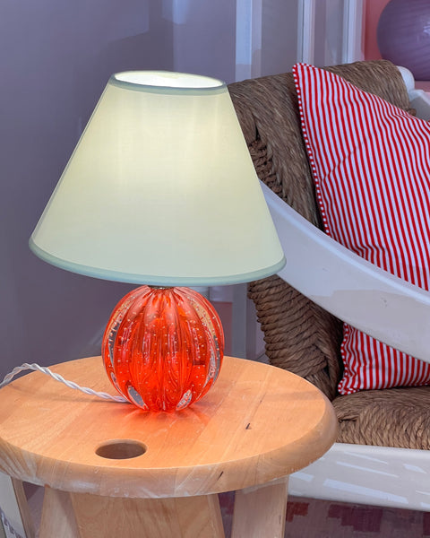 Vintage orange Murano table lamp