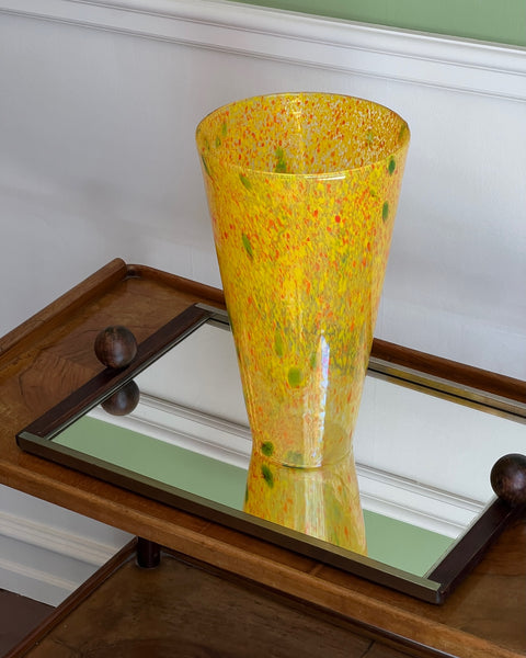 Vintage yellow/orange/green Murano vase