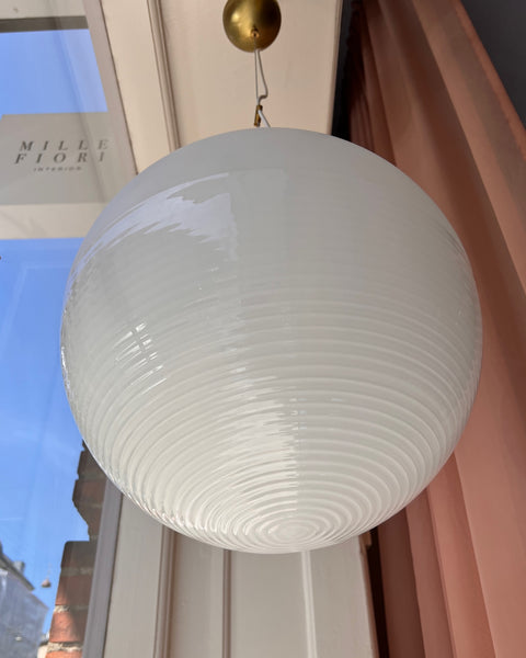 Vintage Murano white ceiling lamp (D40)
