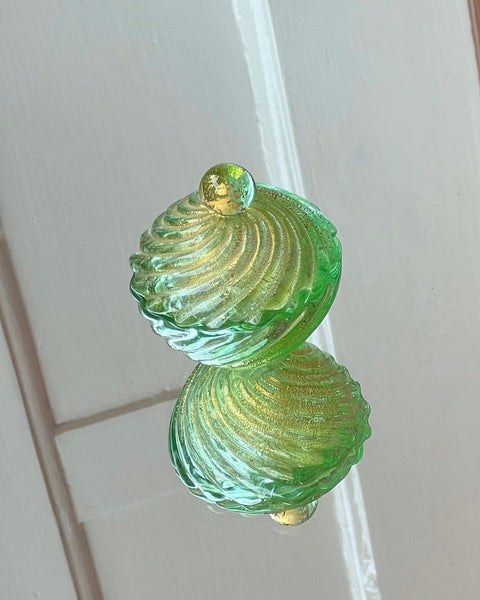 Vintage golden / green Murano bonbonniere