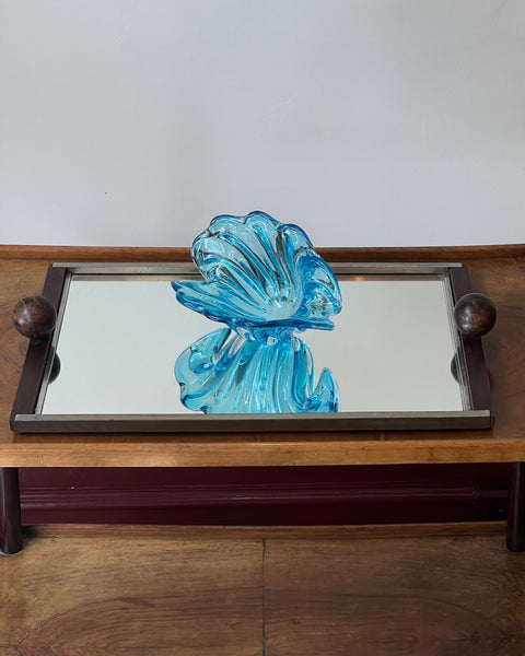 Vintage blue Murano shell bowl