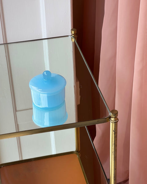 Vintage opal blue Murano bonbonniere