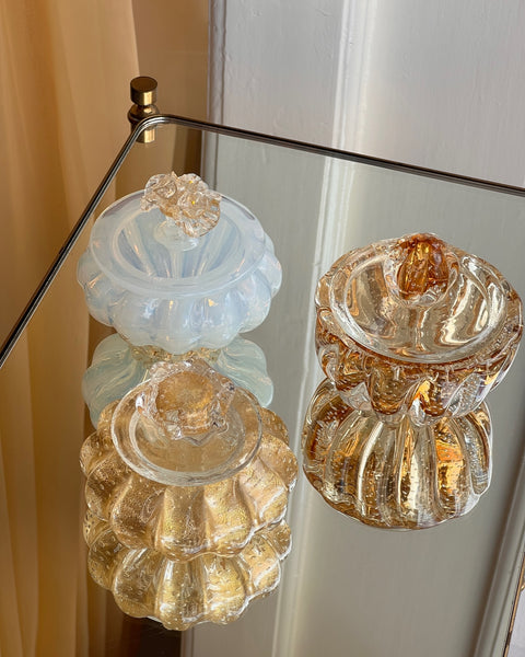 Vintage amber Murano bonbonniere