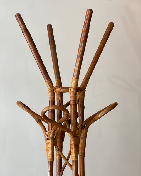 Vintage rattan coat stand