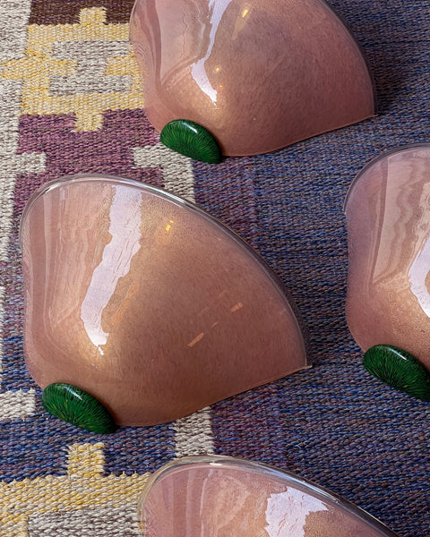 Vintage golden pink Murano wall lamps